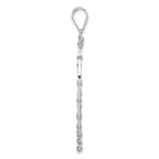 Sterling Silver Polished Wire Leaf Pendant