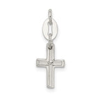 Sterling Silver & CZ Polished Cross Charm