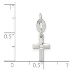 Sterling Silver & CZ Polished Cross Charm