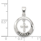 Sterling Silver Antiqued Faith w/Cross Pendant