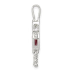 Sterling Silver Rhodium-plated CZ & June Glass Boy Pendant