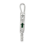 Sterling Silver Rhodium-plated CZ & May Glass Boy Pendant