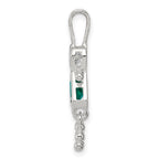 Sterling Silver Rhodium-plated CZ & May Glass Girl Pendant