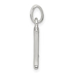 Sterling Silver White CZ Letter E Initial Pendant