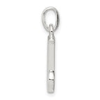 Sterling Silver White CZ Letter J Initial Pendant
