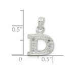 Sterling Silver CZ Letter D Initial Pendant