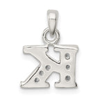 Sterling Silver CZ Letter K Initial Pendant