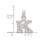 Sterling Silver CZ Letter K Initial Pendant