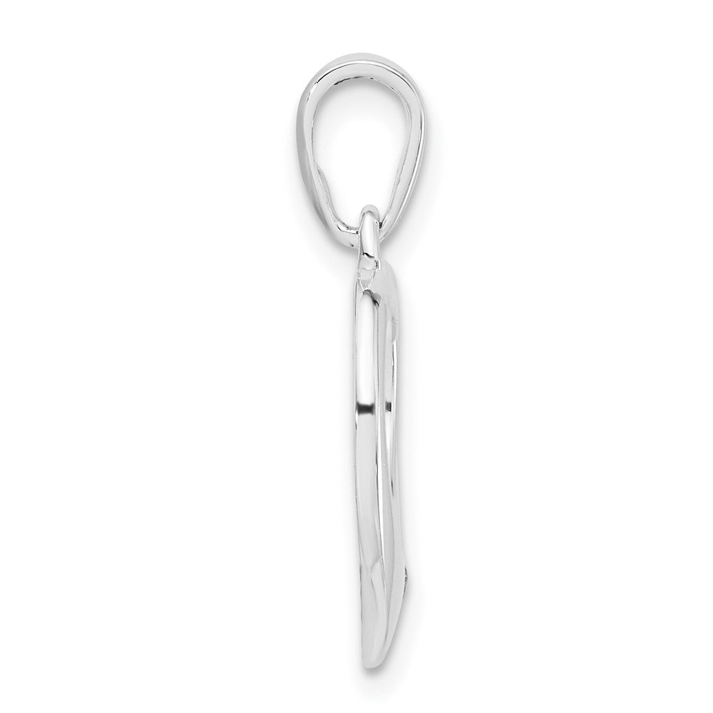 Sterling Silver White CZ Polished Heart Pendant