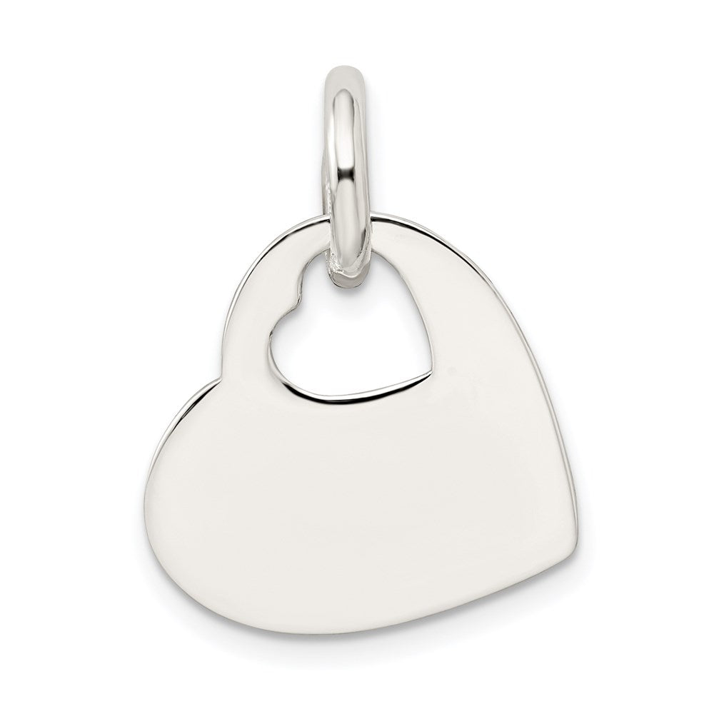 Sterling Silver Heart w/Cut Out Heart Charm