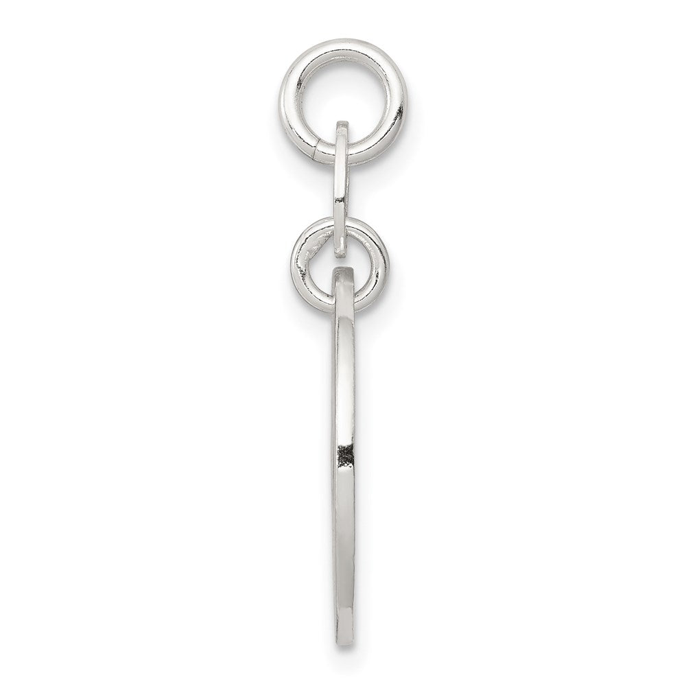 Sterling Silver Polished Circle Mom Charm