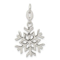 Sterling Silver Polished Snowflake Charm