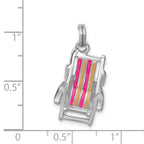 Sterling Silver Rhodium-platedEnamel Beach Chair Charm