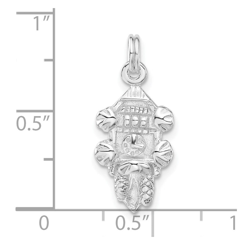 Sterling Silver Polished Cuckoo Clock Charm