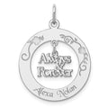 Sterling Silver Rhodium-plated Personalizable Always & Forever Charm