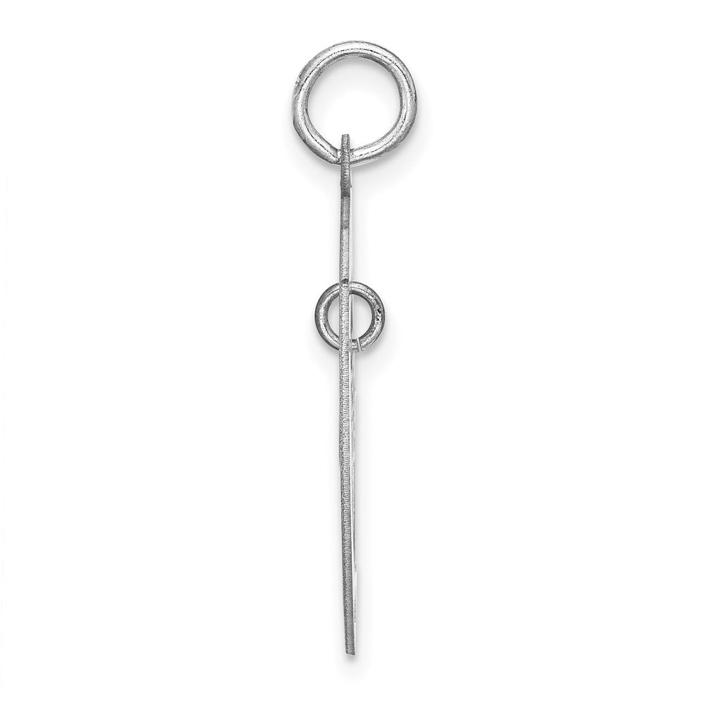 Sterling Silver Rhodium-plated Personalizable Best Teacher Charm