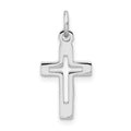 Sterling Silver Platinum-plated Cross Pendant
