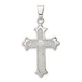 Sterling Silver Polished and Textured Cross Pendant