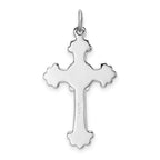 Sterling Silver Platinum-plated & Gold-plated Cross & Fleur de lis Pendant