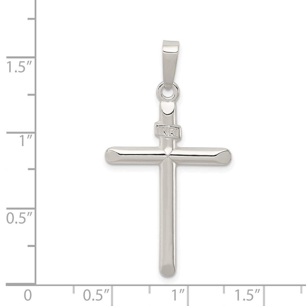 Sterling Silver Polished INRI Cross Pendant
