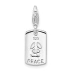 Sterling Silver CZ Peace Charm
