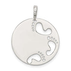 Sterling Silver Polished Me & Mom Pendant