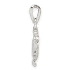 Sterling Silver Rhodium-plated Blue Inlay Created Opal Crab Pendant