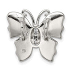 Sterling Silver Rhodium- plated Inlay Blue Created Opal Butterfly Pendant
