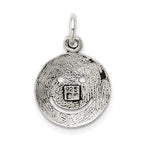 Sterling Silver Antiqued Smiley Face Charm