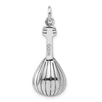 Sterling Silver Antiqued 3D Mandolin Charm