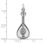 Sterling Silver Antiqued 3D Mandolin Charm