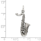 Sterling Silver Antiqued Saxophone Charm