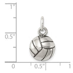 Sterling Silver Antiqued Volleyball Charm