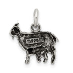Sterling Silver Antiqued Goat Charm