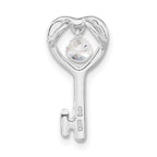 Sterling Silver CZ Open Key Pendant