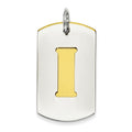 Sterling Silver GP Initial I Double Plate Dog Tag Charm