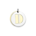Sterling Silver GP Initial D Double Plate Round Charm