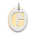Sterling Silver GP Initial G Double Plate Oval Charm