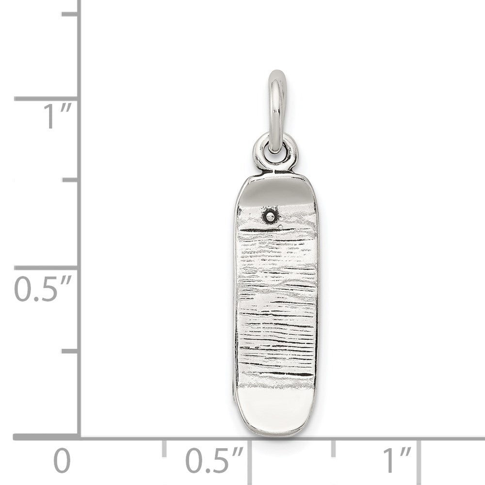 Sterling Silver Antiqued Skateboard Charm