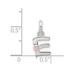 Sterling Silver Letter E with Enamel Pendant