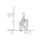 Sterling Silver Letter N with Enamel Pendant