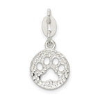 Sterling Silver Round Paw Print Pendant