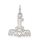 Sterling Silver Polished #1 MOM Charm