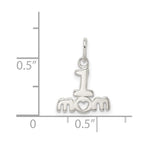 Sterling Silver Polished #1 MOM Charm