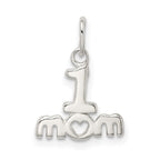 Sterling Silver Polished #1 MOM Charm