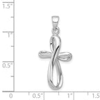Sterling Silver Rhodium-plated Polished Cross Pendant