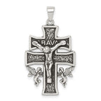 Sterling Silver Antiqued Mini Caravaca Crucifix Pendant