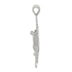 Sterling Silver Polished Large Caravaca INRI Crucifix Cross Pendant