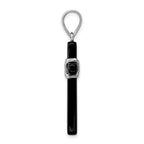 Sterling Silver Rhodium-plated Onyx Cross Pendant
