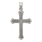 Sterling Silver Antiqued, Polished and Brushed Latin Cross Pendant